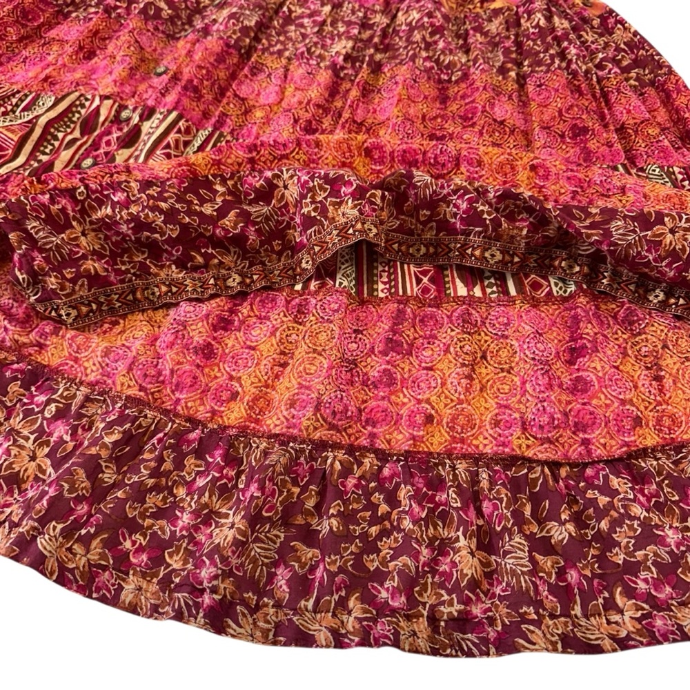 Vintage St. John's Bay Boho Cottagecore Flowy Patchwork Pattern Maxi Skirt, 4 - Picture 8 of 9